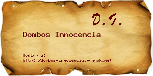 Dombos Innocencia névjegykártya
